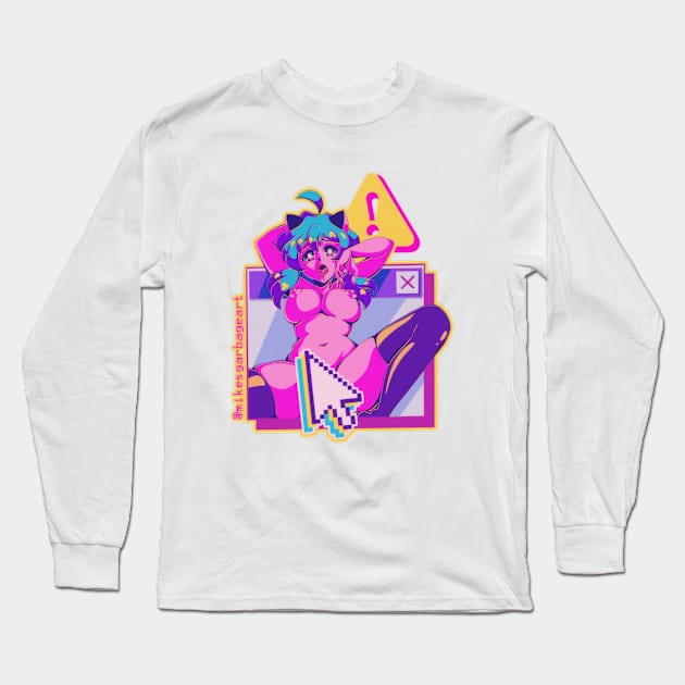 c l i c k b a i t Long Sleeve T-Shirt by Mikesgarbageart